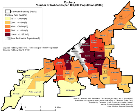 Robbery per 100,000 Map